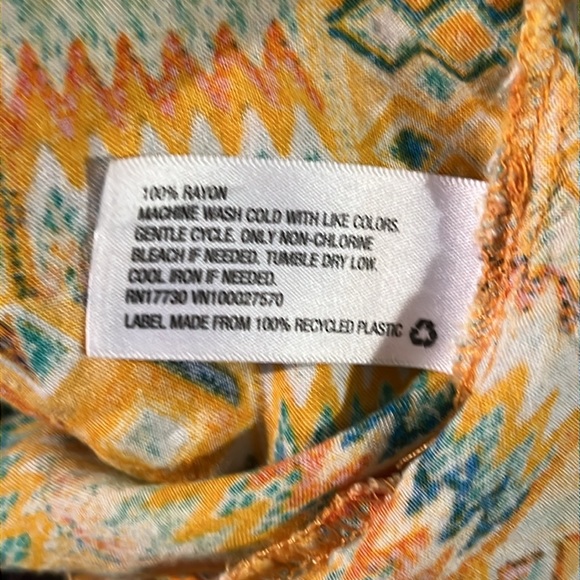 Muscle Tank | Xhileration | XL | Yellow with Oranges & Blues - Picture 3 of 4